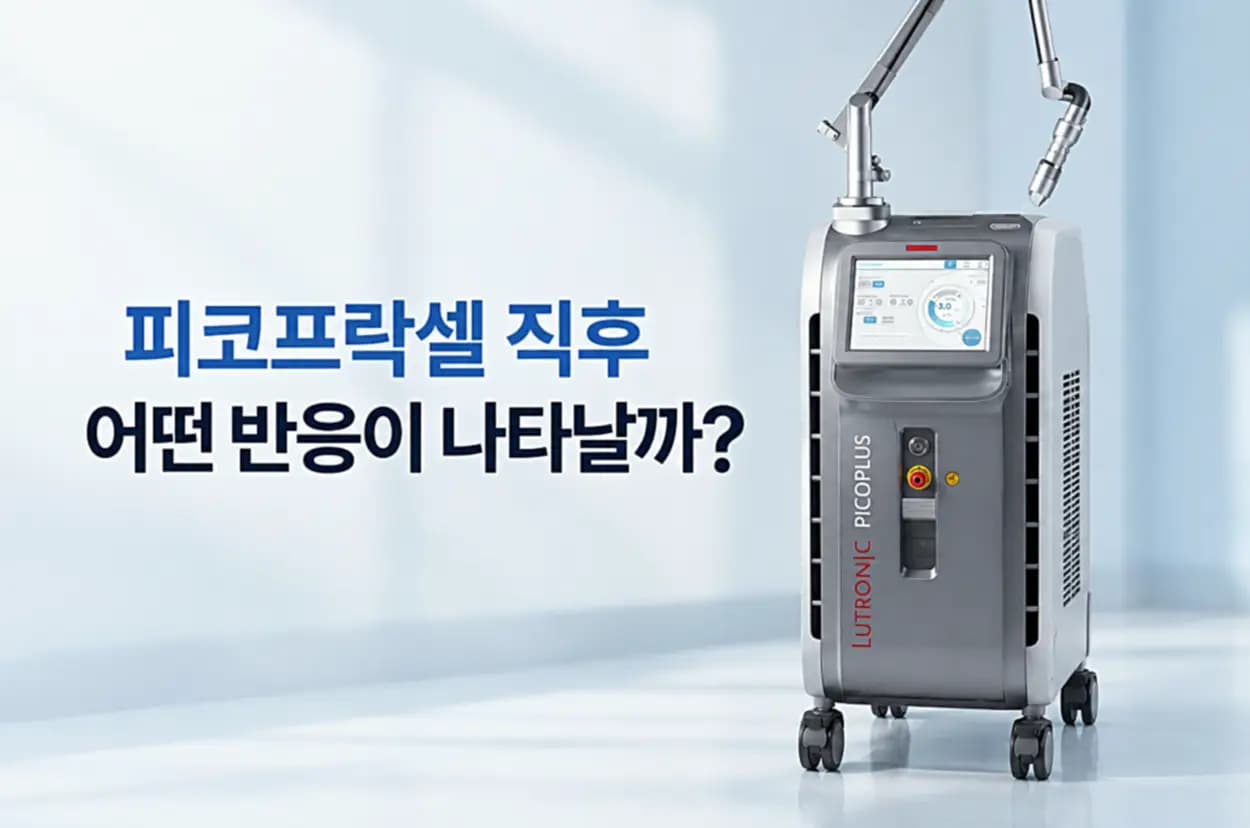 보습크림 제형과 미세 열 기둥이 남은 피부 단면 확대 컷을 함께 담은 프락셀 직후 관리 썸네일