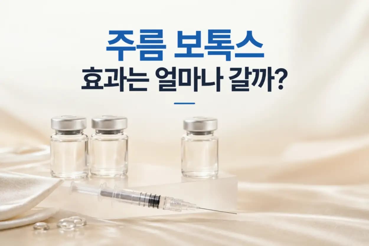 바이알과 주사기, 신경 말단 차단 확대 컷을 담은 주름 보톡스 내성 확인 썸네일